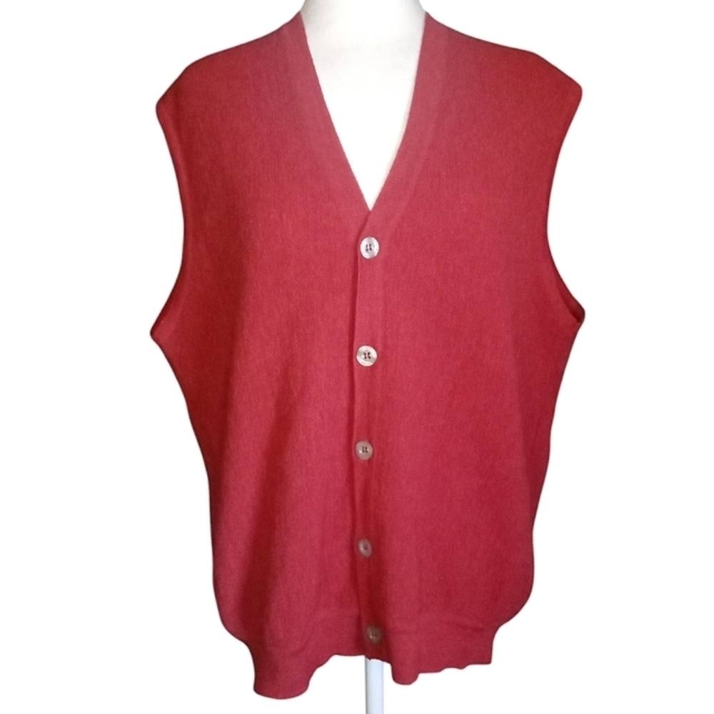 Zimmerli of Switzerland Women's Red 100% Alpaca Button Up Vest Size Large